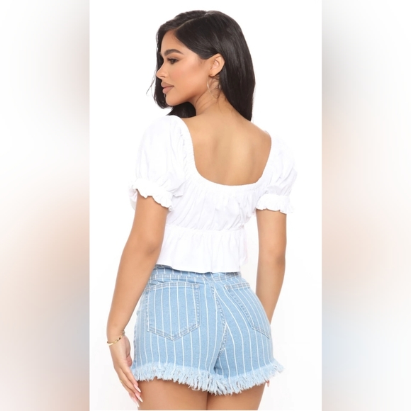 Fashion Nova Striped Denim Shorts *Nwt* - Picture 4 of 9